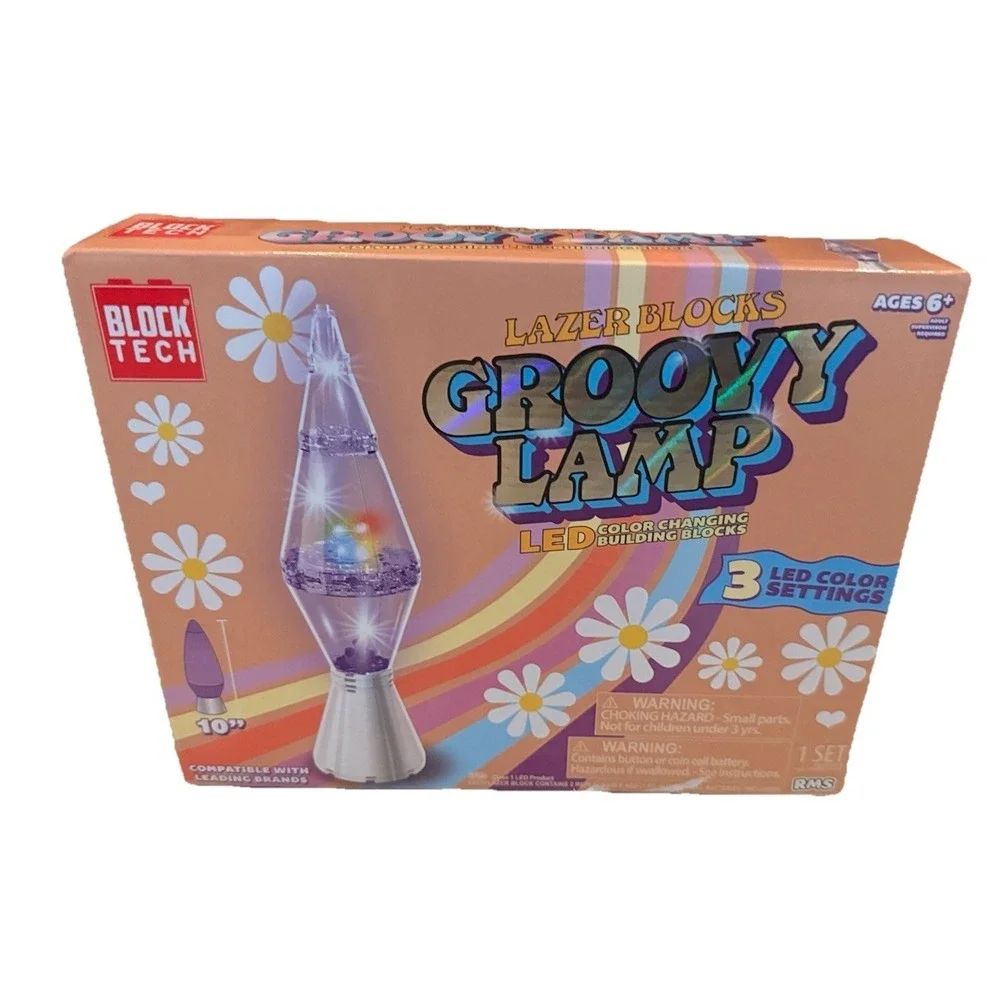 Lazer Blocks Groovy Lamp Building Block Set 71 Pieces LED Color Changing  Blocks